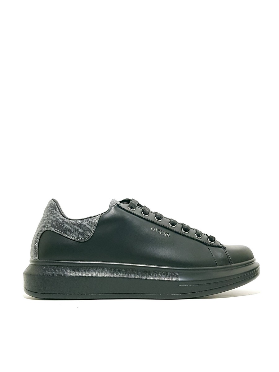 ΜΕΝ SNEAKER GUESS SALERNO BLACK LEATHER