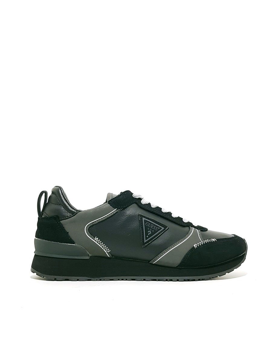 ΜΕΝ SNEAKER GUESS NEW GLORYM BLACK LEATHER