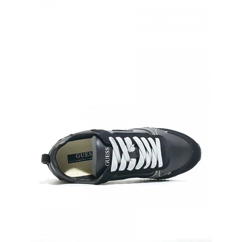 ΜΕΝ SNEAKER GUESS NEW GLORYM BLACK LEATHER