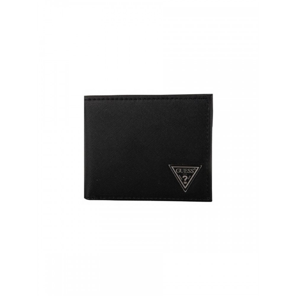 MEN WALLET GUESS CERTOSA SAFFIANO BLACK LEATHER