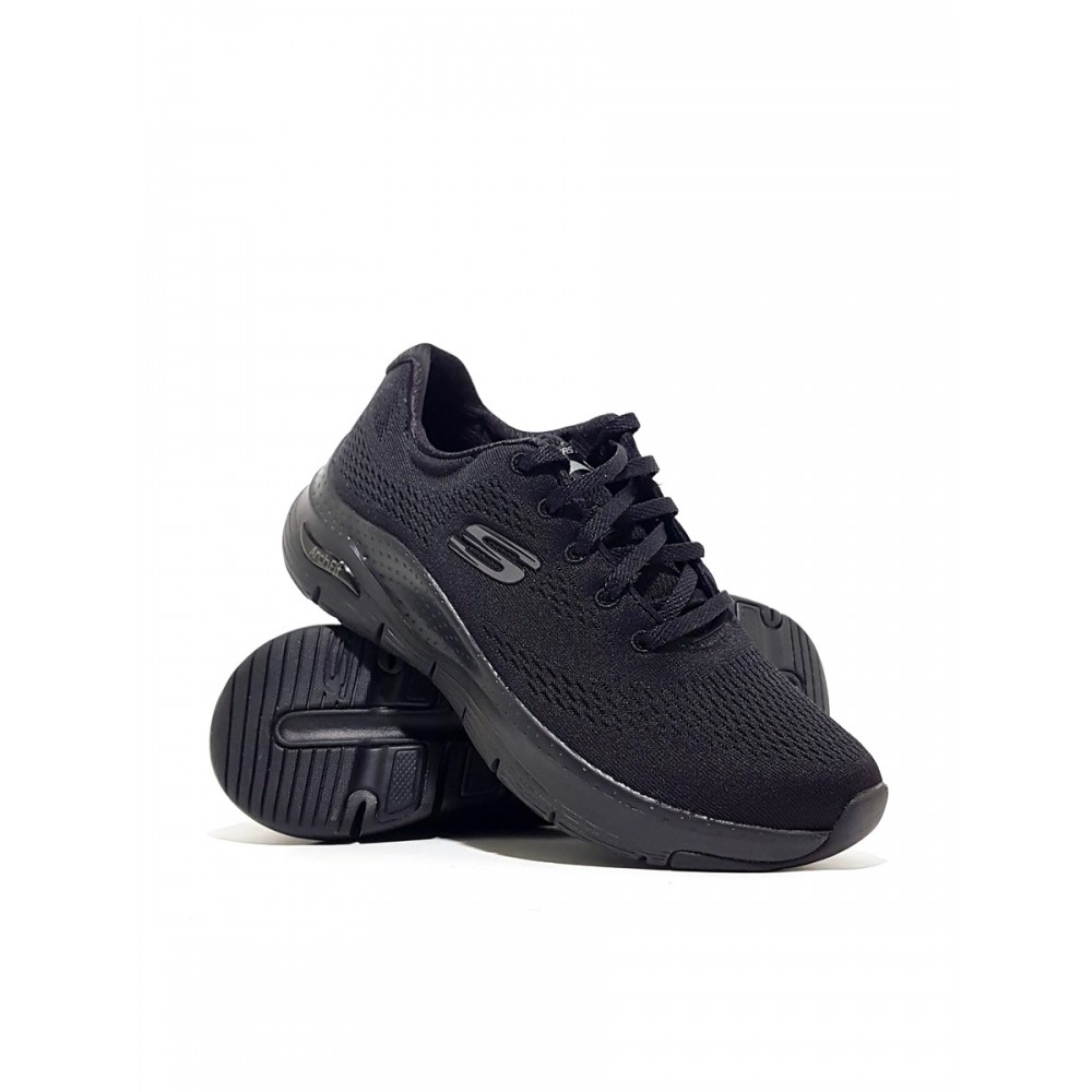 ΓΥΝΑΙΚΕΙΟ SNEAKER SKECHERS 149057 BBK ΜΑΥΡΟ ΥΦΑΣΜΑ