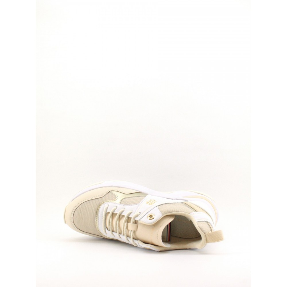 WOMEN SNEAKER TOMMY HILFIGER FASHION WEDGE SNEAKER FW05799-AA8 BIEGE LEATHER - FABRIC WOMEN SNEAKER TOMMY HILFIGER FASHION WEDGE SNEAKER FW05799-AA8 BIEGE LEATHER - FABRIC