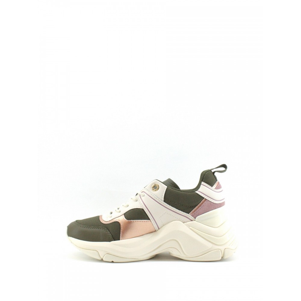 WOMEN SNEAKER TOMMY HILFIGER FASHION WEDGE SNEAKER FW05799-RBN GREEN LEATHER - FABRIC WOMEN SNEAKER TOMMY HILFIGER FASHION WEDGE SNEAKER FW05799-RBN GREEN LEATHER - FABRIC