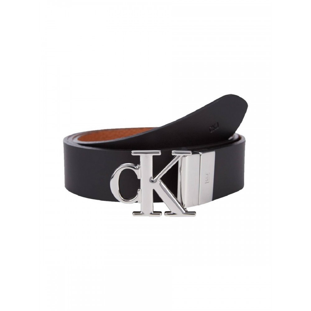 ΓΥΝΑΙΚΕΙΑ ΖΩΝΗ CALVIN KLEIN REV LOGO SM LTH 30 MM K60K607601-00V ΜΑΥΡΟ ΔΕΡΜΑ