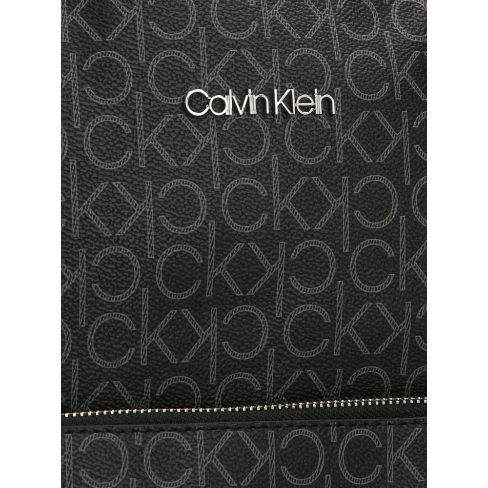 WOMEN BAG CALVIN KLEIN CK MUST CAMPUS BP W/PCKT MD MONO K60K608625-0GJ BLACK SYNTHETIC