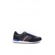 MEN SNEAKER TOMMY HILFIGER ICONIC RUNNER LEATHER MIX FM0FM3743-DW5 BLUE LEATHER