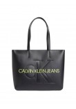 WOMEN BAG CALVIN KLEIN SCULPTED SHOPPER 29 MONO K60K608374-BDS BLACK SYNTHETIC