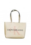 WOMEN BAG CALVIN KLEIN SCULPTED SHOPPER 29 MONO K60K608374-AEO BIEGE SYNTHETIC