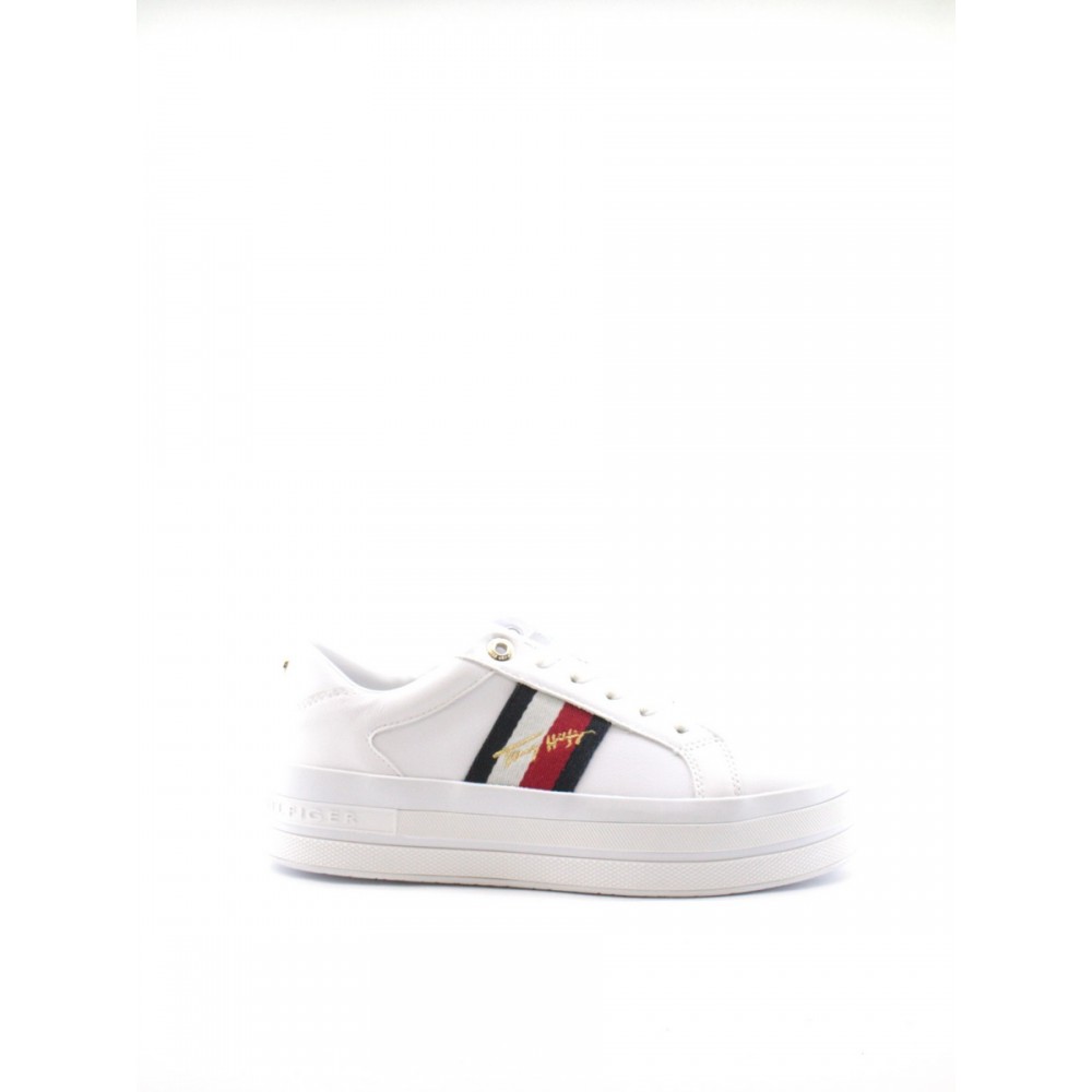 WOMEN SNEAKER TOMMY HILFIGER TOMMY MONOGRAM CASUAL SNEAKER FW05212-YBR WHITE LEATHER WOMEN SNEAKER TOMMY HILFIGER TOMMY MONOGRAM CASUAL SNEAKER FW05212-YBR WHITE LEATHER