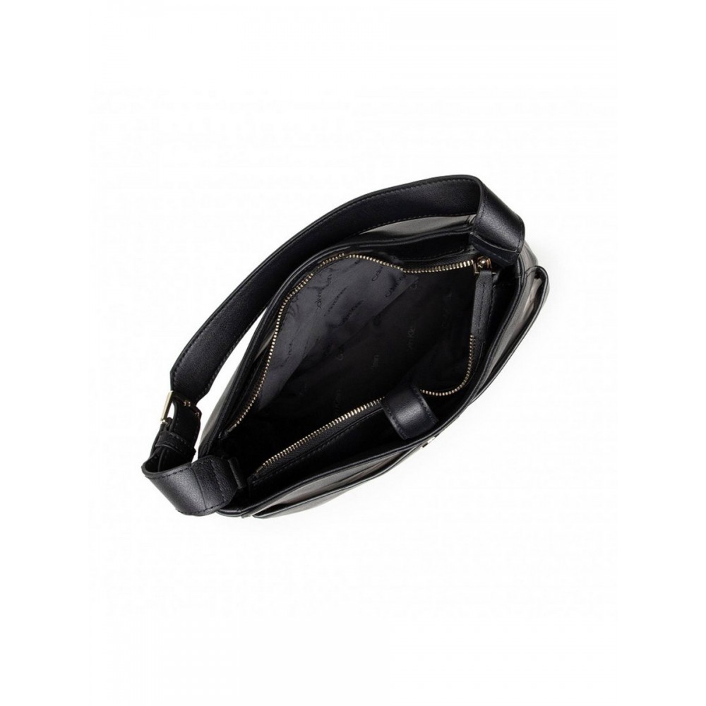 WOMEN BAG CALVIN KLEIN RE-LOCK HOBO MD K60K608412-BAX BLACK SYNTHETIC