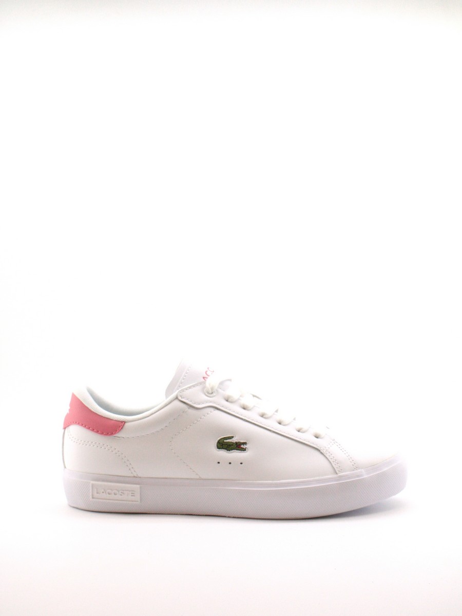 ΓΥΝΑΙΚΕΙΟ SNEAKER LACOSTE POWERCOURT ΑΣΠΡΟ ΔΕΡΜΑ