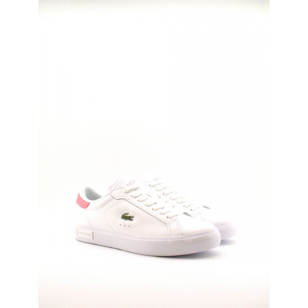 WOMEN SNEAKER LACOSTE POWERCOURT WHITE LEATHER