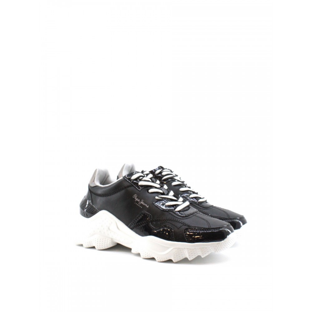 ΓΥΝΑΙΚΕΙΟ SNEAKER PEPE JEANS ECCLES CROCO PLS31224-999 ΜΑΥΡΟ ΣΥΝΘΕΤΙΚΟ