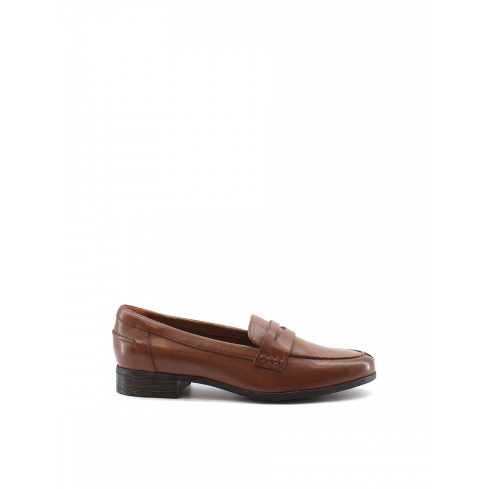 WOMEN MOC CLARKS HAMBLE LOAFER 26147740 BROWN LEATHER WOMEN MOC CLARKS HAMBLE LOAFER 26147740 BROWN LEATHER
