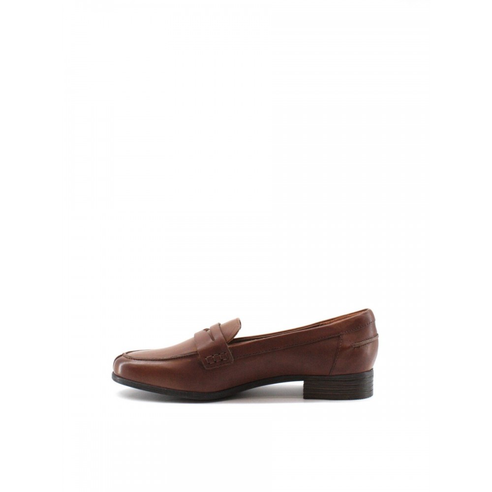 WOMEN MOC CLARKS HAMBLE LOAFER 26147740 BROWN LEATHER WOMEN MOC CLARKS HAMBLE LOAFER 26147740 BROWN LEATHER