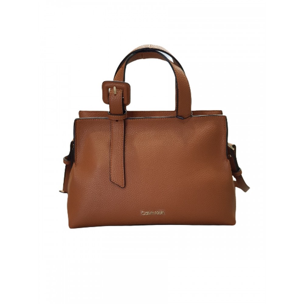 WOMEN BAG CALVIN KLEIN SOFT NEAT TOTE MD K60K608840-GBN BROWN SYNTHETIC