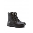 WOMEN RAINBOOT TOMMY HILFIGER TH MONOGRAME LACE UP BOOT FW0FW05994-BDS BLACK RUBBER
