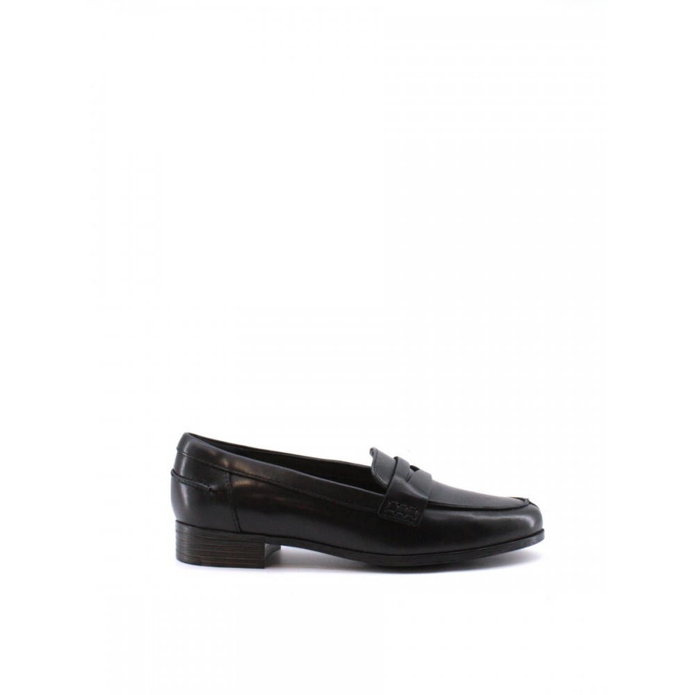 WOMEN MOC CLARKS HAMBLE LOAFER 26147739 BLACK LEATHER