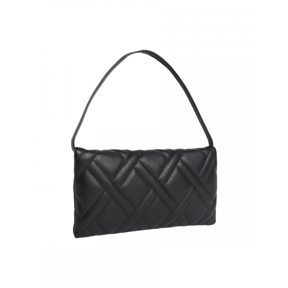 WOMEN BAG CALVIN KLEIN CK QUILT CLUTCH MD K60K608447-BAX BLACK SYNTHETIC