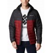 MEN\'S JACKET COLUMBIA POWDER LITE HOODED JACKET WO1151-667 RED-GRAY FABRIC