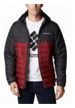 MEN'S JACKET COLUMBIA POWDER LITE HOODED JACKET WO1151-667 RED-GRAY FABRIC