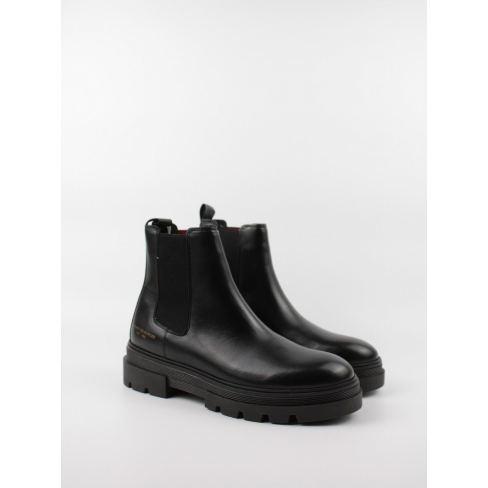 WOMEN RAINBOOT TOMMY HILFIGER MONOCHROMATIC CHELSEA BOOT FW0FW05950-BDS BLACK RUBBER