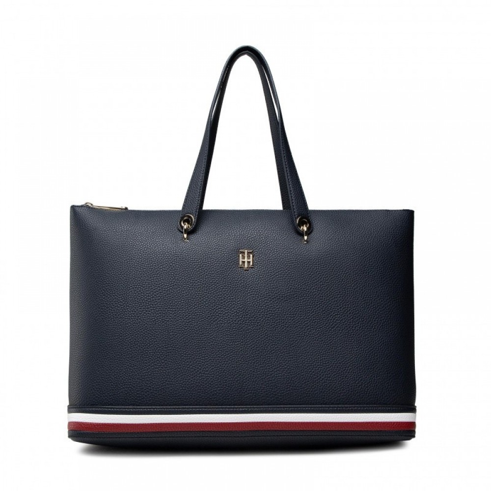 Women Bag Tommy Hilfiger Th Element Tote Corp AW0AW10455-0GY Blue Eco Leather