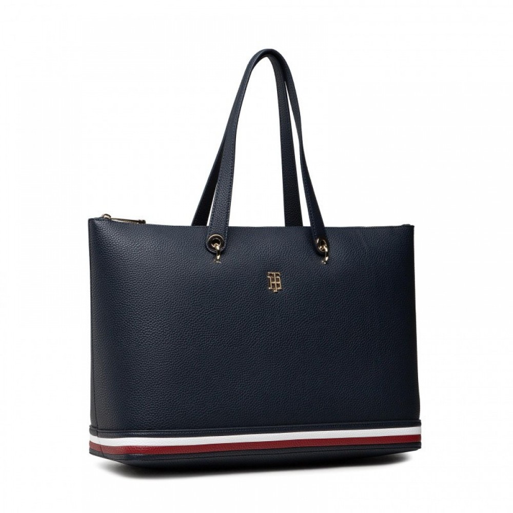 Women Bag Tommy Hilfiger Th Element Tote Corp AW0AW10455-0GY Blue Eco Leather