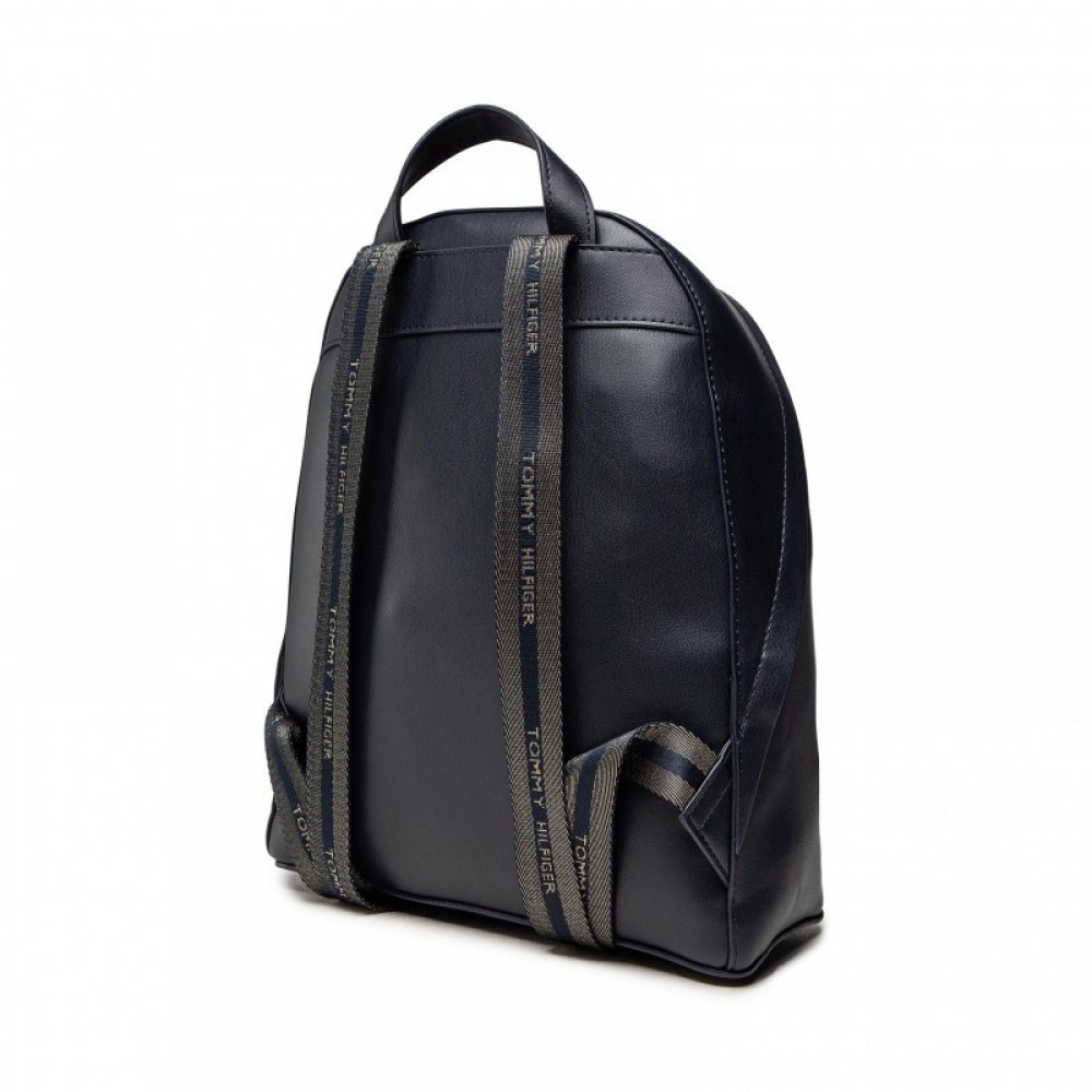 Women Bag Tommy Hilfiger Iconic Tommy Backpack Sing AW0AW10459-DW5 Blue Eco Leather