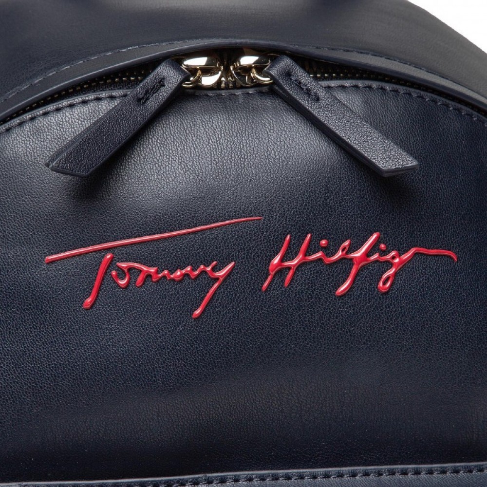 Γυναικεία Τσάντα Tommy Hilfiger Iconic Tommy Backpack Sing AW0AW10459-DW5 Μπλε Eco Leather