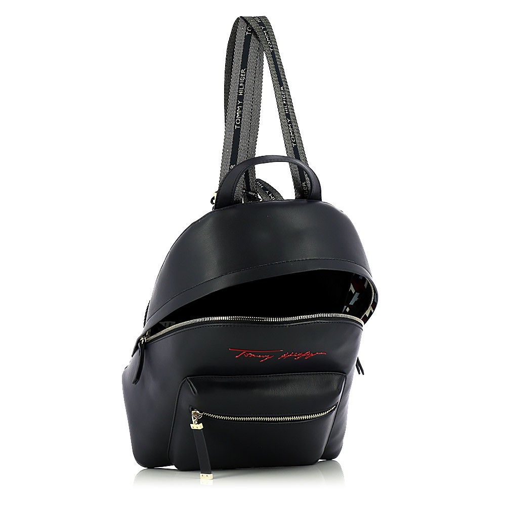 Γυναικεία Τσάντα Tommy Hilfiger Iconic Tommy Backpack Sing AW0AW10459-DW5 Μπλε Eco Leather