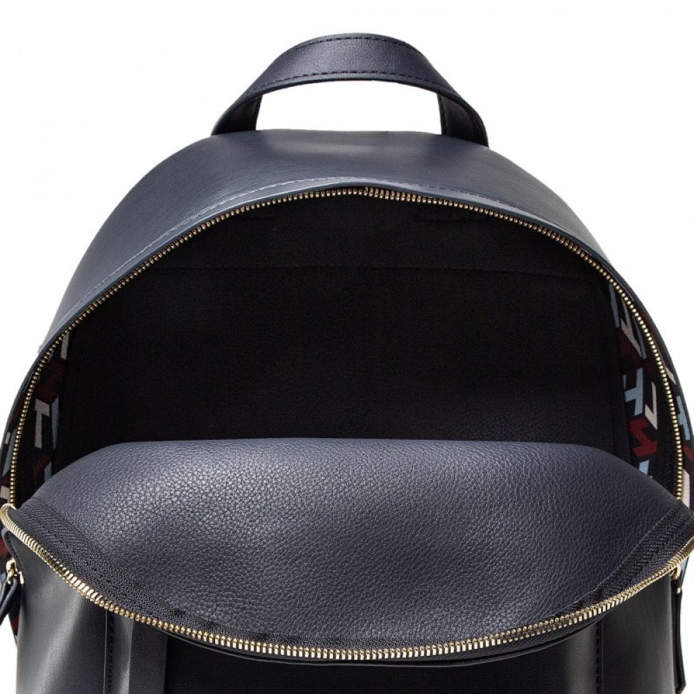 Women Bag Tommy Hilfiger Iconic Tommy Backpack Sing AW0AW10459-DW5 Blue Eco Leather