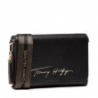 Women Bag Tommy Hilfiger Iconic Tommy Crossover Sing AW0AW10461-BDS Black Eco Leather