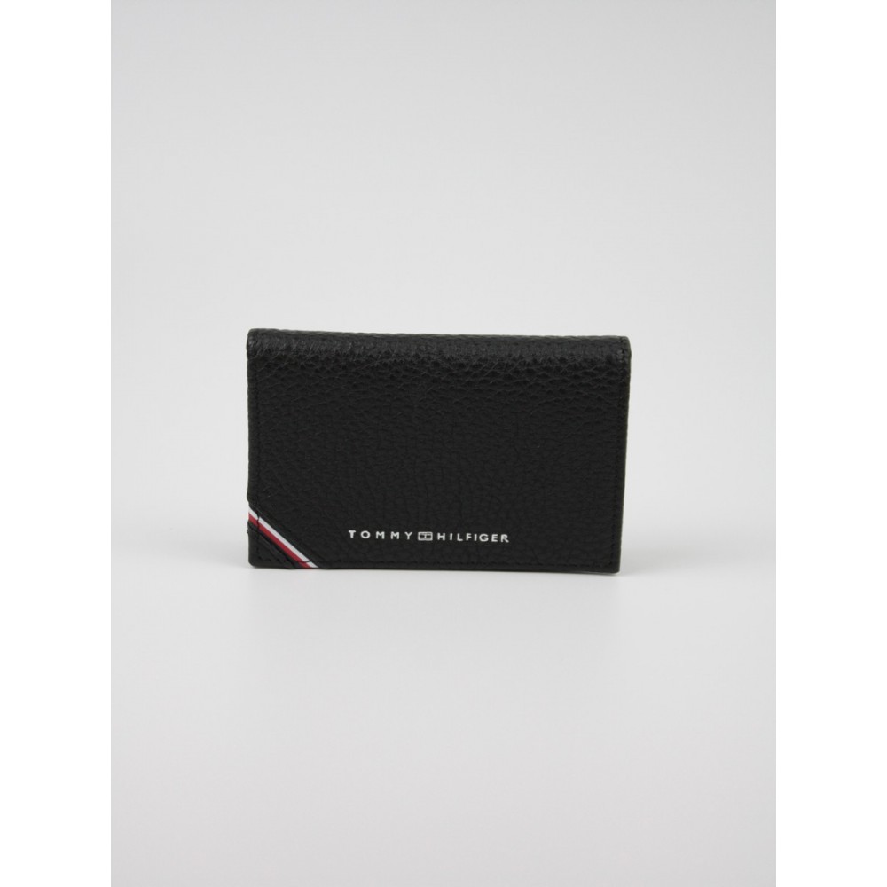 Men Wallet Tommy Hilfiger Th Downtown Bifold AW0AW07818-BDS Black Leather