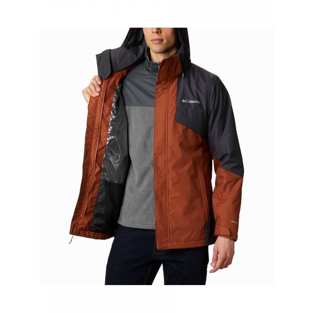 Men Columbia Bugaboo II Fleece Interchange Jacket WO1273-242 Dark Amber, Charcoal Fabric