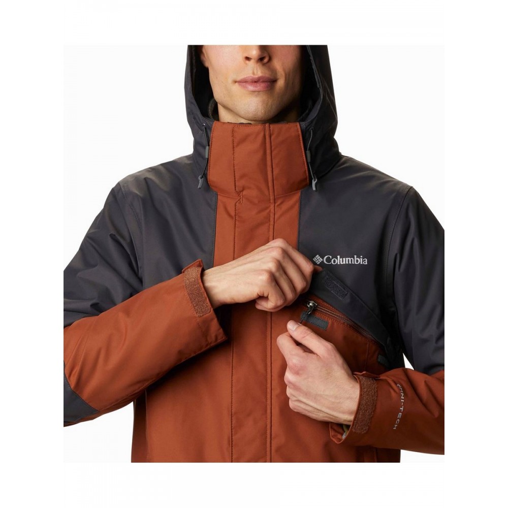 Men Columbia Bugaboo II Fleece Interchange Jacket WO1273-242 Dark Amber, Charcoal Fabric