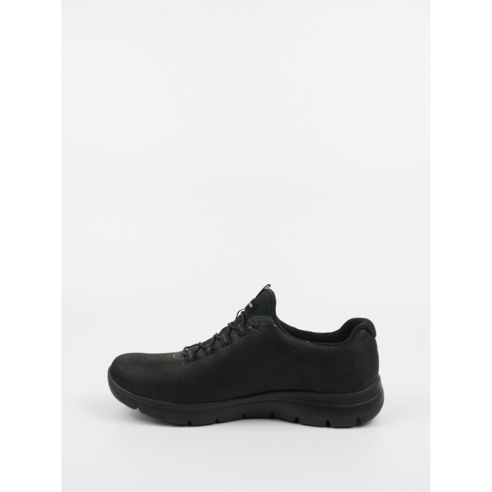 ΓΥΝΑΙΚΕΙΟ SNEAKER SKECHERS 149200 BBK ΜΑΥΡΟ ΥΦΑΣΜΑ