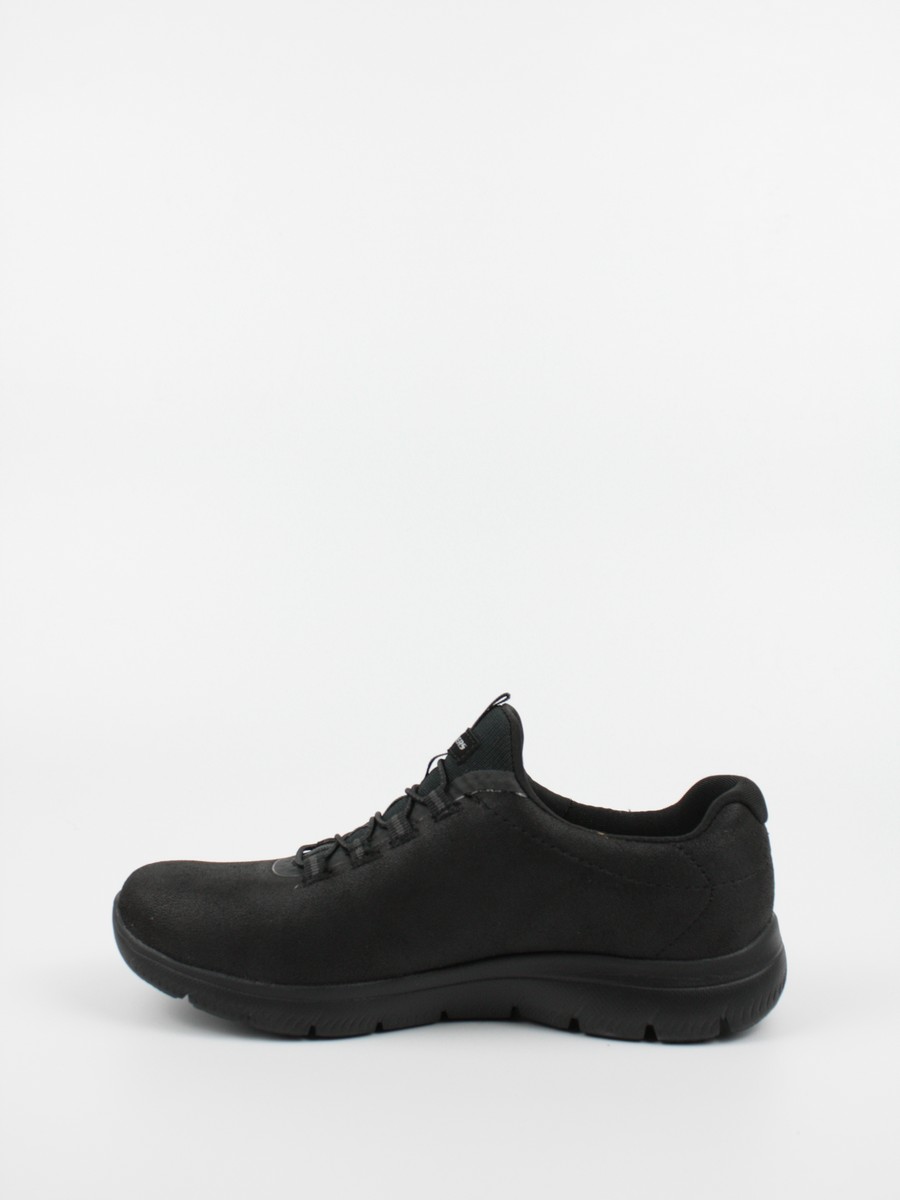 ΓΥΝΑΙΚΕΙΟ SNEAKER SKECHERS 149200 BBK ΜΑΥΡΟ ΥΦΑΣΜΑ