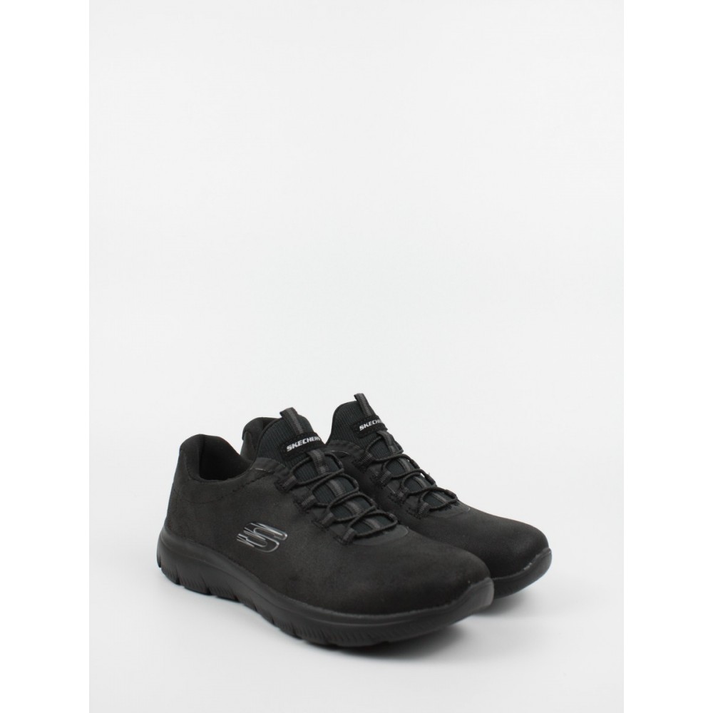 ΓΥΝΑΙΚΕΙΟ SNEAKER SKECHERS 149200 BBK ΜΑΥΡΟ ΥΦΑΣΜΑ