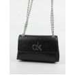 Women Bag Calvin klein Re-Lock  Ew Conv Flap Xbody Ostrich K60K608583-BAX Black Synthetic