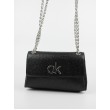 Γυναικεία Τσάντα Calvin klein Re-Lock  Ew Conv Flap Xbody Ostrich K60K608583-BAX Μαύρο Συνθετικό