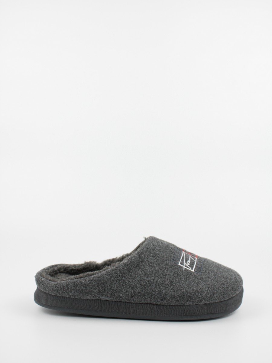 Men Slippers Tommy Hilfiger Th Established Home Slipper FM0FM03802-PTY Grey Fabric