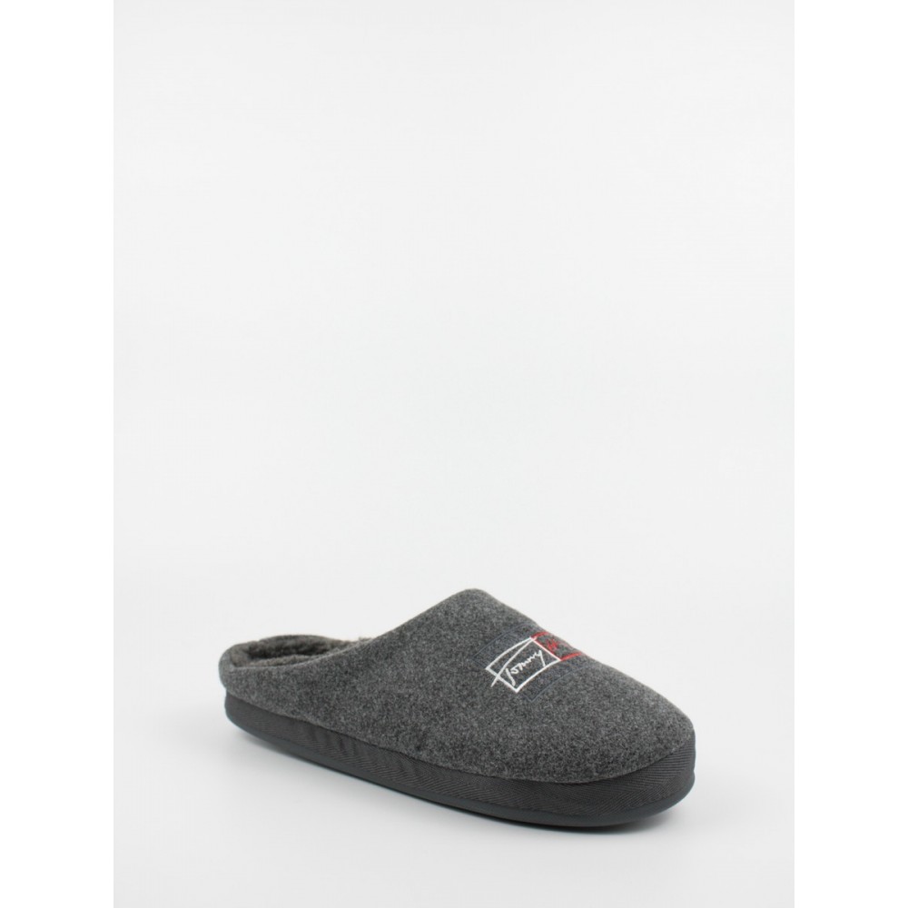 Ανδρικές Παντόφλες Tommy Hilfiger Th Established Home Slipper FM0FM03802-PTY Γκρι Υφασμα