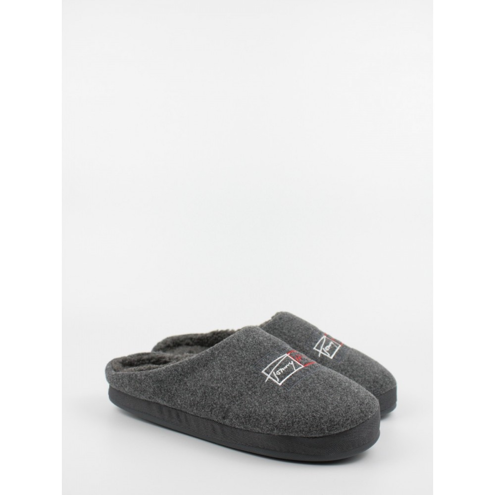 Ανδρικές Παντόφλες Tommy Hilfiger Th Established Home Slipper FM0FM03802-PTY Γκρι Υφασμα