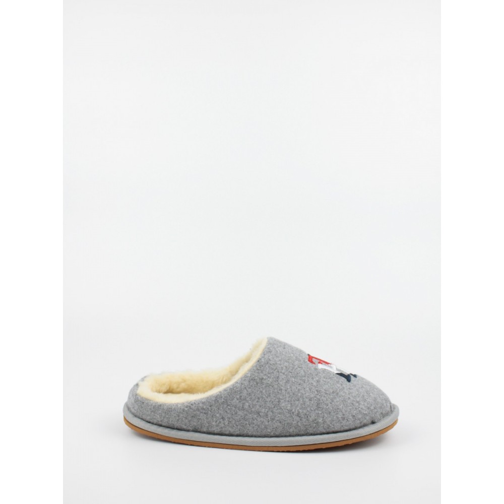 Γυναικείες Παντόφλες Tommy Hilfiger Th Embroidery Home Slipper FM0FM05492-0IM Γκρι Υφασμα