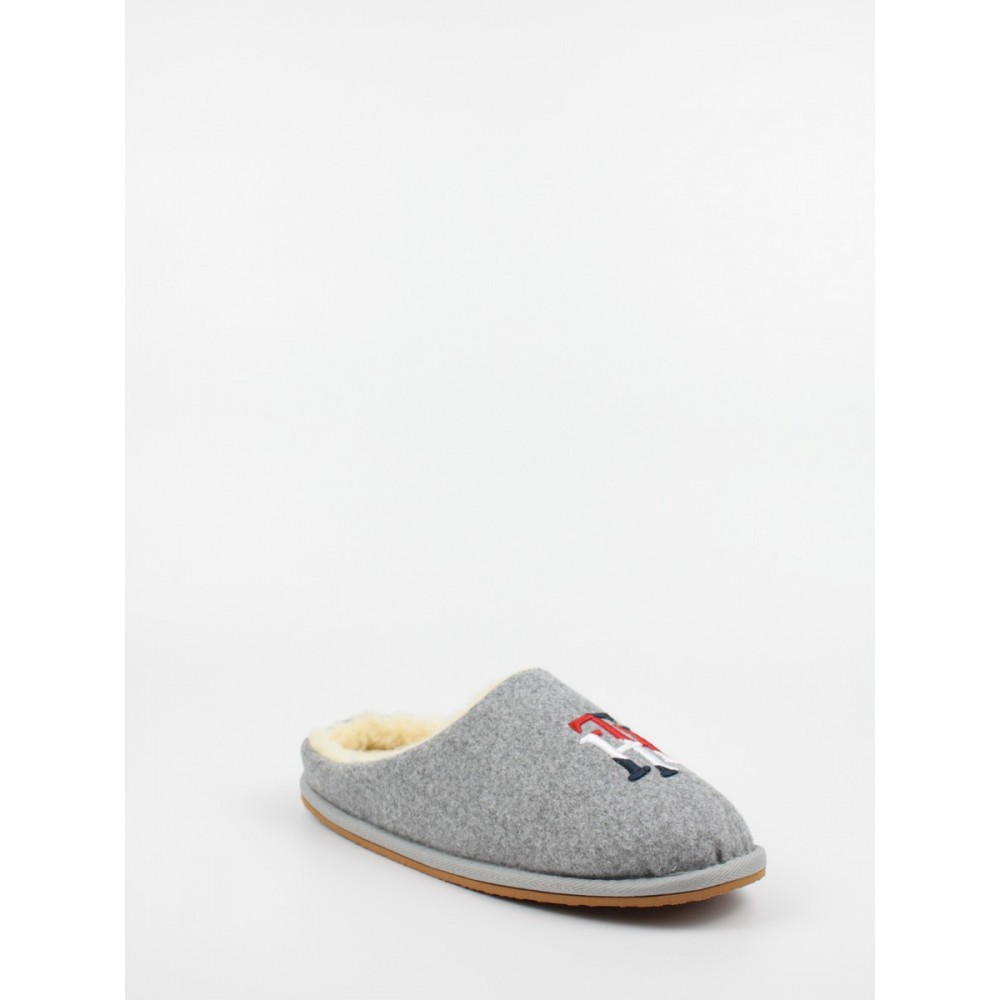 Γυναικείες Παντόφλες Tommy Hilfiger Th Embroidery Home Slipper FM0FM05492-0IM Γκρι Υφασμα