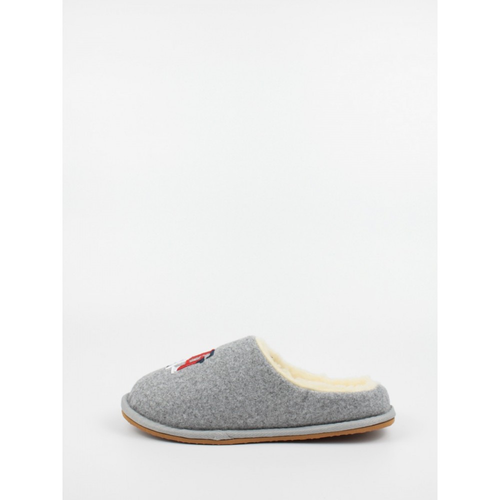 Γυναικείες Παντόφλες Tommy Hilfiger Th Embroidery Home Slipper FM0FM05492-0IM Γκρι Υφασμα