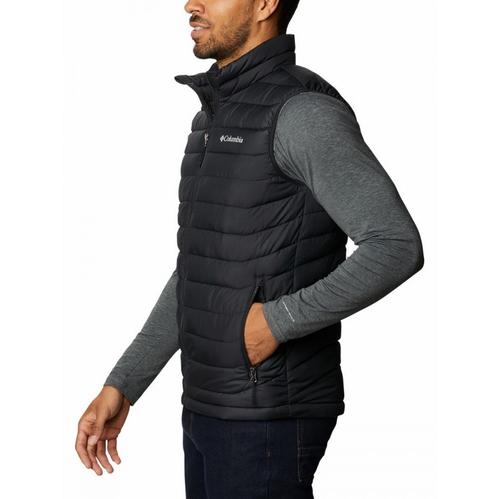 ΑΝΔΡΙΚΟ ΓΙΛΕΚΟ COLUMBIA POWDER LITE VEST WO0847-010 ΜΑΥΡΟ ΥΦΑΣΜΑ