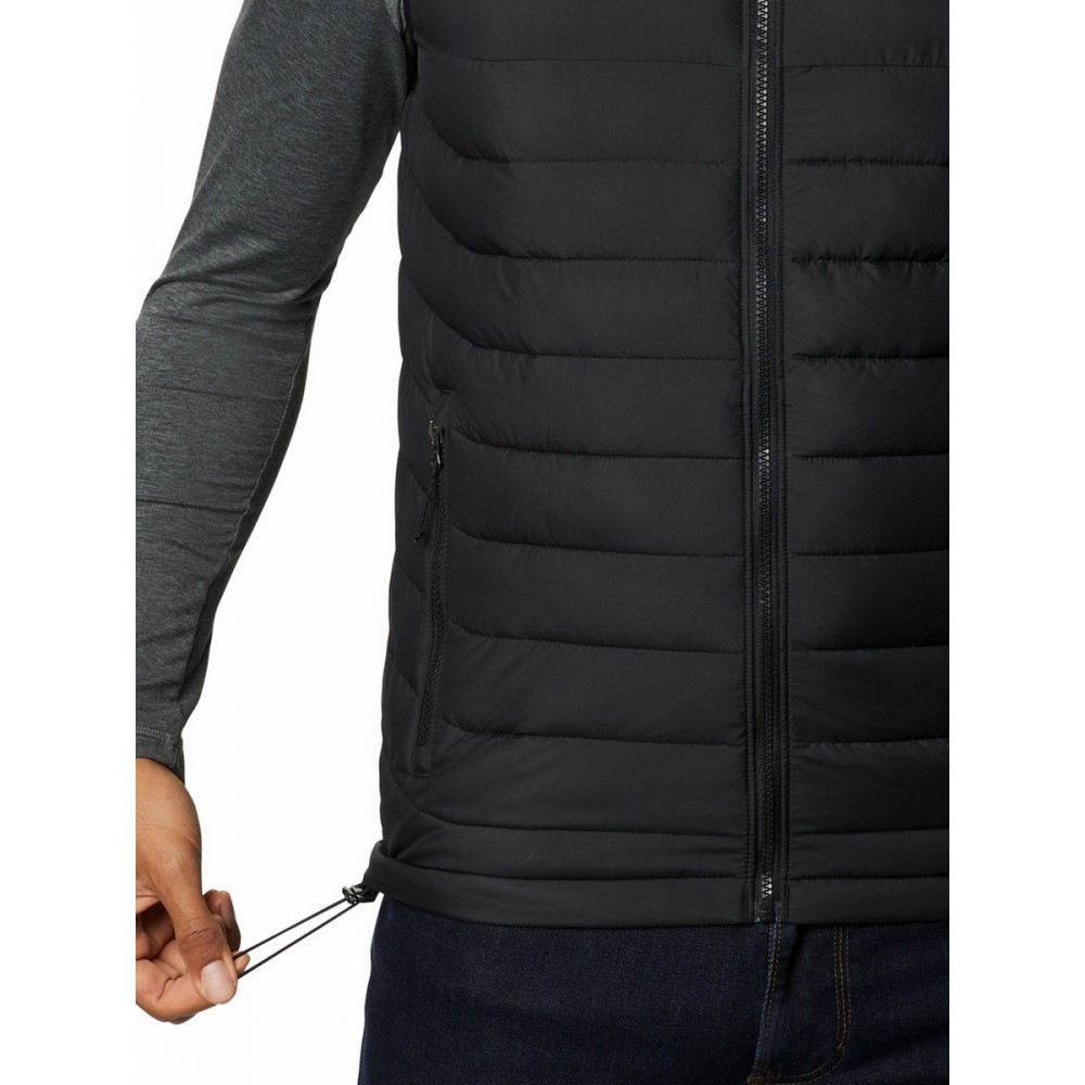 MEN\'S VEST COLUMBIA POWDER LITE VEST WO0847-010 BLACK FABRIC MEN\'S VEST COLUMBIA POWDER LITE VEST WO0847-010 BLACK FABRIC