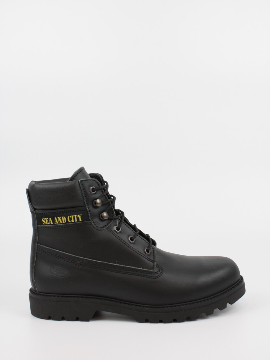 Men Βοοτ Sea And City C30 Montana Black Leather